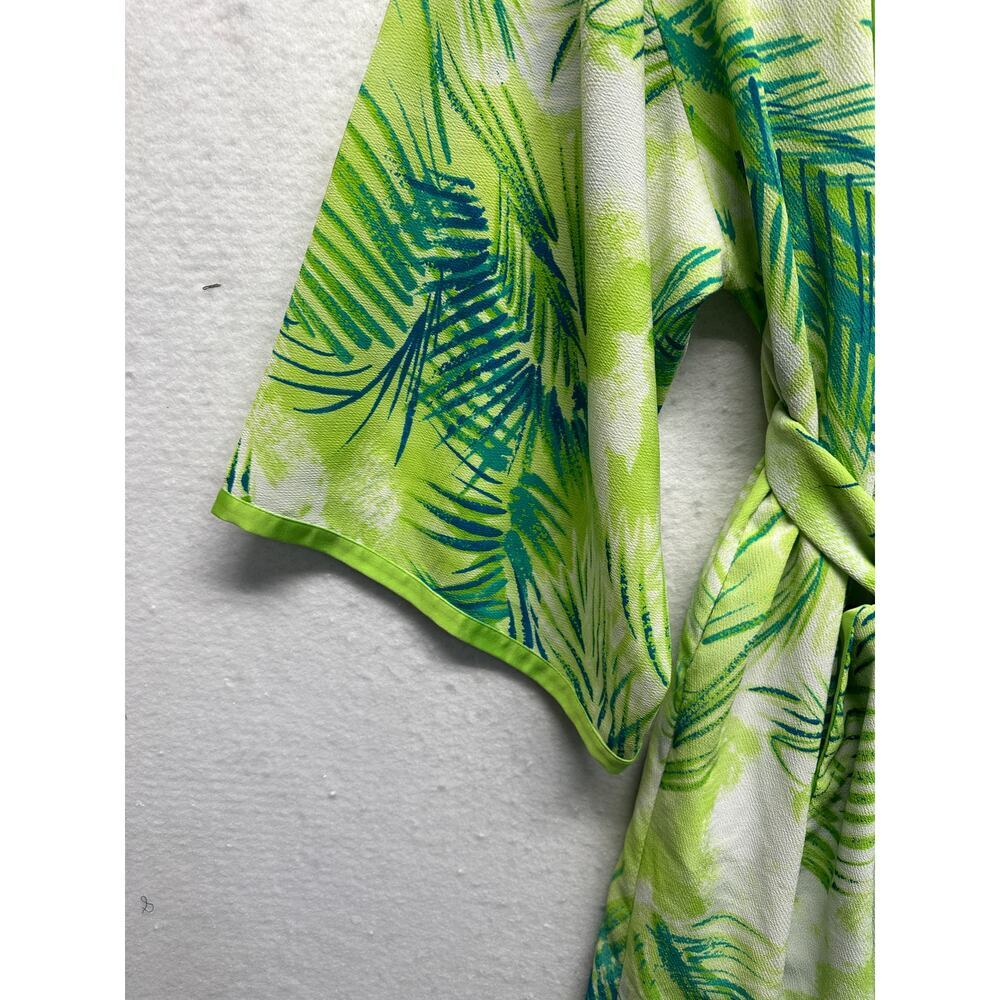 Natori Women 2 Piece Dress Duster Belt OS Bamboo Vintage Crepe Boho Resort VTG - Picture 5 of 16